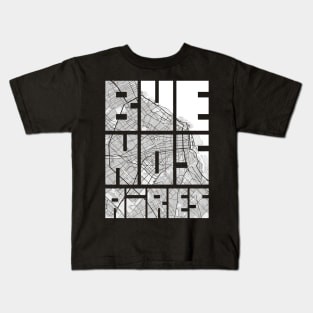 Buenos Aires, Argentina City Map Typography - Light Kids T-Shirt